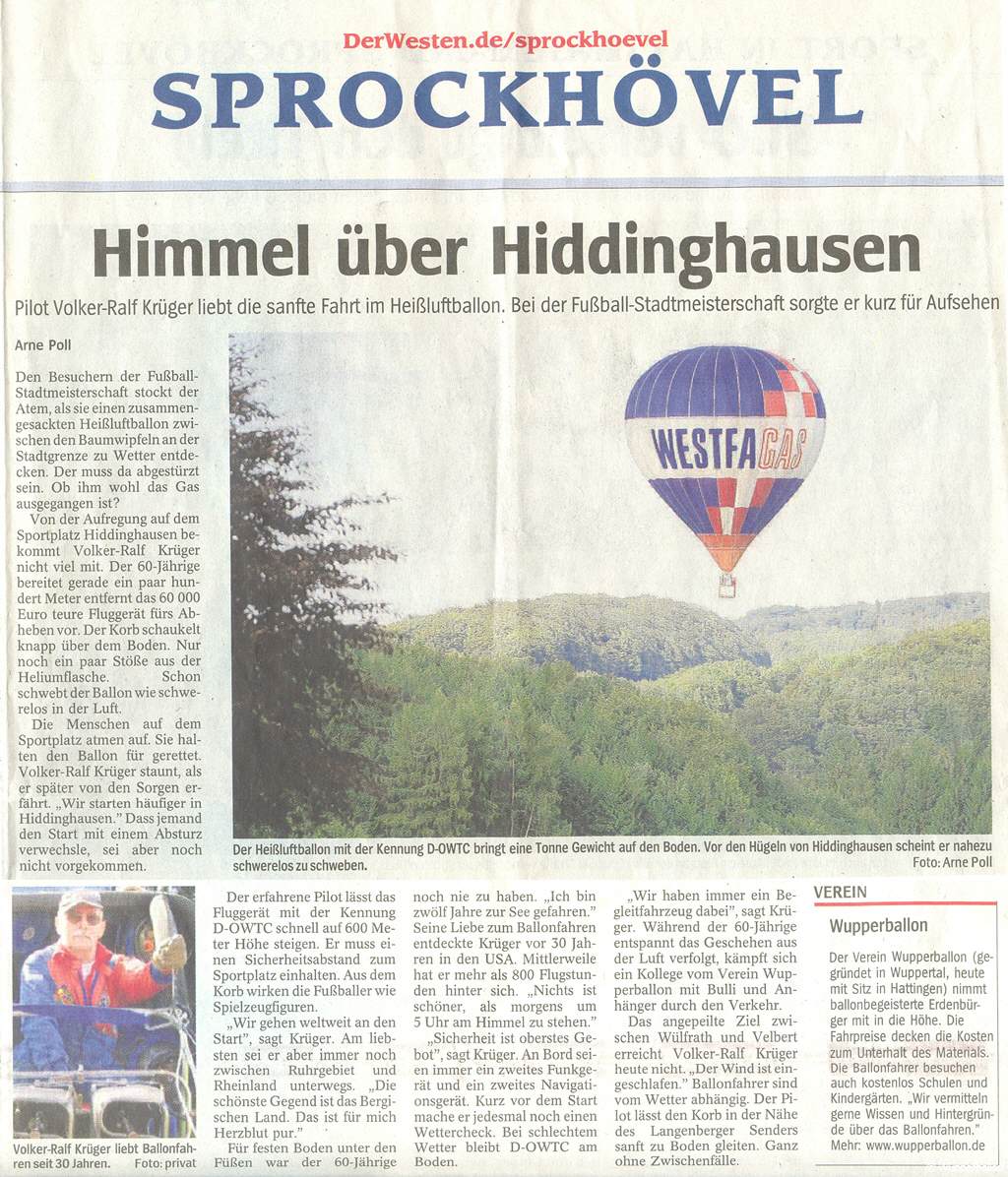WAZ-Ausgabe Sprockhövel- 03-08-09